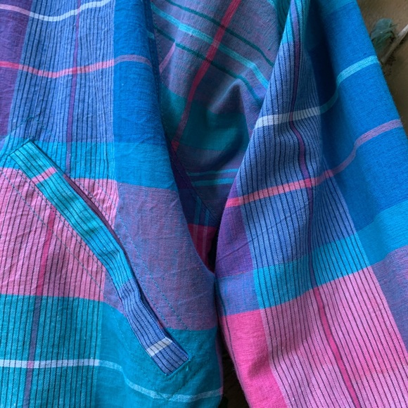 VTG 80’s Head Sportswear Reversible teal PLAID Bomber Jacket Sz M zip-up coat - Picture 10 of 14